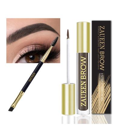 Eyebrow gel for 48 hours lasting and waterproof wiped welding natural brow-setter with brush anti-discoloration Eyebrow Gel 5G (04# Black Brown)