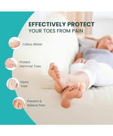 Silicone Toe Protectors - 4 Pairs Gel Toe Sleeves with Aloe Vera - Pain Relief & Corn Protection - Multi-Size Transparent Caps - Buy Online on GoSupps.com
