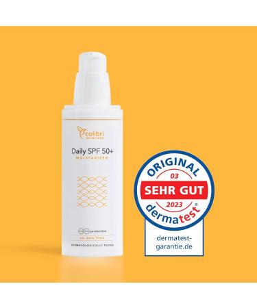 Colibri Skincare Daily SPF 50+ Moisturizer - Lightweight UV Protection Face Cream - Waterproof Broad Spectrum Day Cream - 80ml - Buy Online on GoSupps.com