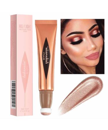 Highlighter Stick Cheek Liquid Blush Makeup | Sharpening Stick Highlighter Contouring Shimmer Liquid Powder Waterproof Light Face Cosmetics Cle-ca High Gloss Liquid 04#