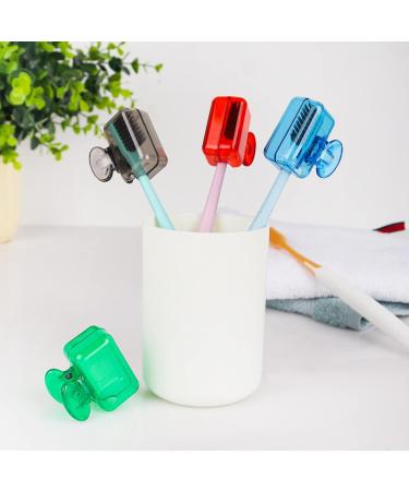 4 Pack Portable Toothbrush Covers - Travel, Camping, Home - Blue, Green, Gray, Red - Buy Online on GoSupps.com