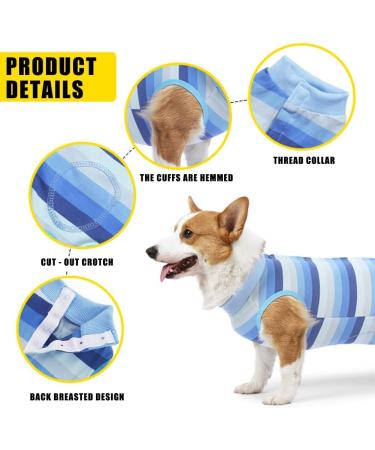 Jodsen Dog Recovery Suit for Dogs and Cats Dog Pajamas Breathable Dog Night Clothes Wound Protection Suits for Puppies Collar After Surgery Prevent Licking Biting (Blue-L) - Buy Online on GoSupps.com
