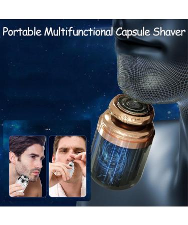 Razor Capsule Portable Multifunctional Capsule Shaver Mini Portable Electric Shaver 2 in 1 Capsule Mini Shaver for Men Washable Automatic Travel Razor (Black) - Buy Online on GoSupps.com