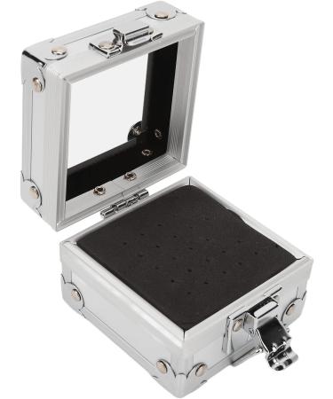 Nail Drills Organizer Transparent Clamshell Design Sturdy Durable Nail Drills Storage Box 25 Holes Slot Design Drop Resistant for Nail Salons (Silver) - Buy Online on GoSupps.com