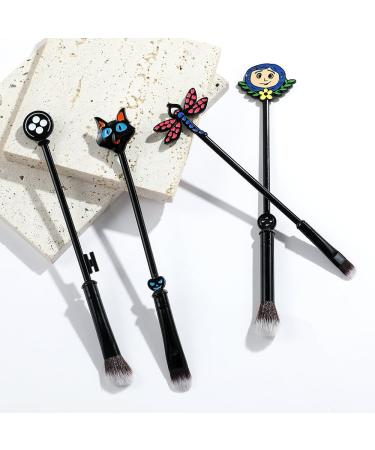Horror Movie Coraline Makeup Brushes Set | Women s Halloween Collection | Silver Drawstring Bag | Metal Memorial Quality - Buy Online on GoSupps.com