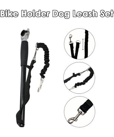 Hands-Free Dog Bicycle Leash for Training & Jogging | Ifcow Black Bike Leash for Dogs - Distance Holder & Coach - Buy Online on GoSupps.com