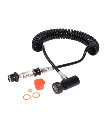 ZCTCL Paintball PCP Adapter Remote Coil High Pressure Air Hose w/Quick Disconnect with Slide Check Accessories black