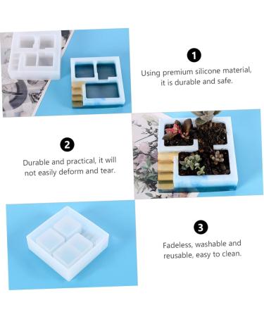 NUOBESTY 2pcs Box Flower Pot Mold Silicone Molds Holder Molds Resin Silicone Die Crystal Epoxy Storage Box Whitex2pcs 10.6X10.6X3.3CMx2pcs - Buy Online on GoSupps.com