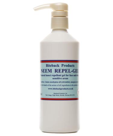 BiteBack Products 'Neem Repel Gel' Genuine Horse Fly & Midge Repellent Lemon Eucalyptus & Neem Skin-Friendly Gel for Sensitive Areas - Insect Gel Spray Protection - 500ml