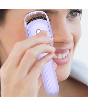 Eyelash Heated Curler Portable Electric Lash Curling Tool - Rapid Heat-up Eye Lash Curler with Temperature Control 3 Modes Silicone Pad for Quick Natural Eye Lashes Purple - Buy Online on GoSupps.com