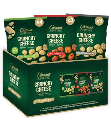 Caisnua Caisnua - Puffed Cheese Nuggets - 40g Bags - Keto Snacks - Perfect for Appetizers - High in Protein - (40g (Pack of 10) Mixed Variety)