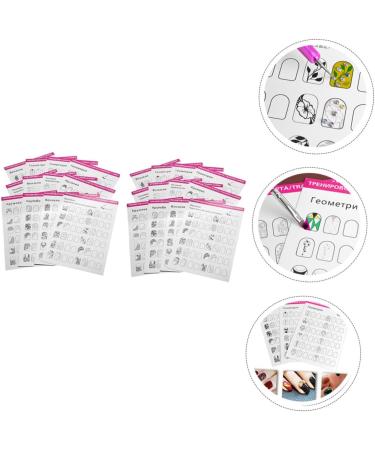 FRCOLOR 24 Sheets Coloring Exercise Book Nail Art Practice Book Manicure Training Book Nail Salon Tool Para U as Cards for Manicure Training Album Paper White Pattern 21x15cm White - Buy Online on GoSupps.com