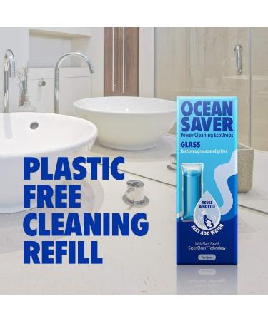 OceanSaver Eco Glass Cleaning Spray - 12x 750ml Refills | Streak-Free Shine | Plant Based, Plastic-Free & Cruelty-Free | Sea Spray Scent - Buy Online on GoSupps.com