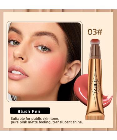 Go Ho Liquid Blush Makeup Cream | #03 Cheery Red Blush | Natural Finish with Cushion Applicator - Buy Online on GoSupps.com