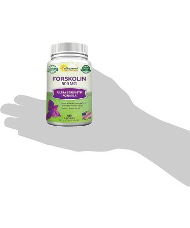Forskolin 500mg Max Strength - 180 Capsules | 100% Pure Weight Loss Fuel | Coleus Forskohlii Root Supplement for Belly Fat Burner | Slim Trim Diet Pills for 2X Slimming Results - Buy Online on GoSupps.com