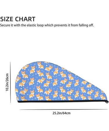 Buy Kawaii Corgi Hair Towel Wrap Quick Drying Hair Turban with Button Perfect for Fast Hair Drying | International Shipping Available - Buy Online on GoSupps.com