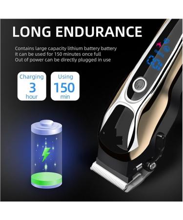 2023 Razors: New Electric Hair Clipper & Rechargeable Trimmer for Men | Wireless Beard Shaver with LCD Display - EU Plug (Black - Buy Online on GoSupps.com