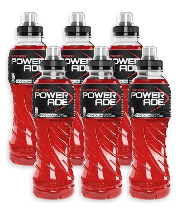 CAIYA 6 x Powerade Blood Orange Energy Drinks for Athletes Red Orange with Low Calories 500 ml 6 Packs