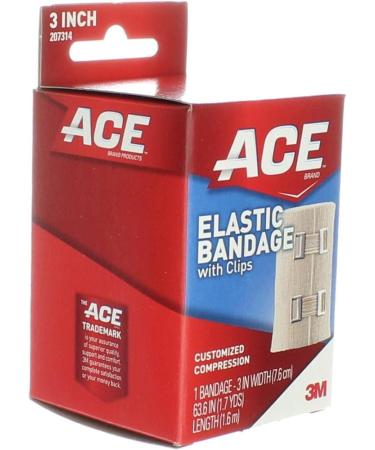 ACE 207314 Elastic Bandage with E-Z Clips 3-Inch x 64-Inch for Compression & Support | Fast International Shipping - Buy Online on GoSupps.com