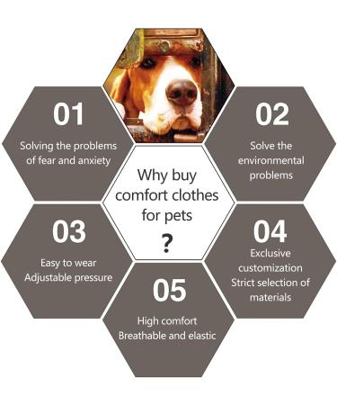 BDSJBJ Comfort Dog Anxiety Relief Coat Dog Anxiety Calming Vest Wrap Dog Shirt for Thunder Dog Anxiety Vest Jacket Warp Puppy Calming Coat Anxiety Relief(M) - Buy Online on GoSupps.com