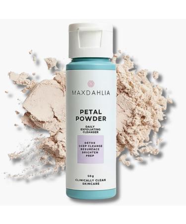 MAXDAHLIA Petal Powder Daily Exfoliating Cleanser Creamy Brightening Powder Wash with Rice Oat Hibiscus Calendula & Kaolin Clay for Gentle Renewed Skin