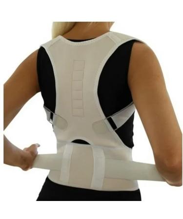 Adjustable Corrector Back Corset Belt Straightener Brace Shoulder Corrector Beige L