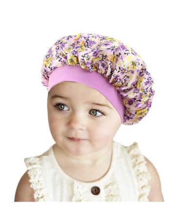 Cute Silk Bonnet Night Sleep Cap for Kids - 4 Pack, Satin Wide-Brimmed Turban Chemo Hat for Girls and Boys | Style B - Buy Online on GoSupps.com