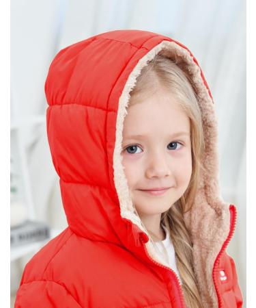 Kids4ever Winter Hooded Jacket | Red | 3-4 Years | Toddler Zipper Coat with Fleece Lining - Buy Online on GoSupps.com