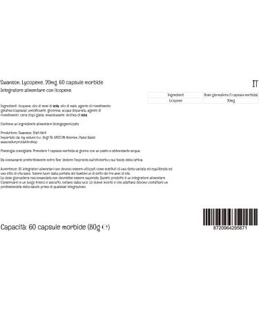 Swanson Lycopene 20mg 60 Softgels High-Dose Gluten-Free GMO-Free - Buy Online on GoSupps.com