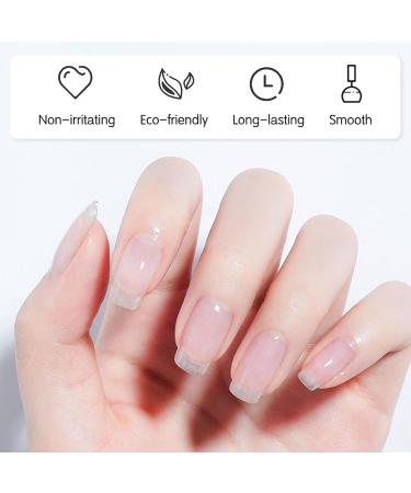 Clear Gel Nail Polish Top Coat and Base Coat 2-IN-1 Nail Varnish Long Lasting High Gloss Gel Top Coat Quick Dry Water-Based Top Coat Nail Polish No Need Cure Easy to Apply - Buy Online on GoSupps.com