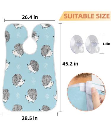 Buy Animal Hedgehog Pattern Beard Bib Apron - Non-Stick Waterproof Hair Catcher for Men | Perfect Grooming Gift with Suction Cups - Buy Online on GoSupps.com