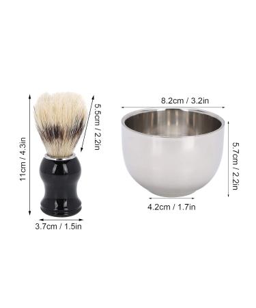 Premium 4-Piece Men's Shaving Tool Set - Stainless Steel Bowl Brush & Soap - International Shipping Available - Buy Online on GoSupps.com