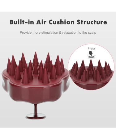 FREATECCH CHRECK Massage Brush - Wet & Dry Shampoo Brush for Peeling Head Massage & Hair Growth - Silicone Hair Root Care - Classic Red - Buy Online on GoSupps.com