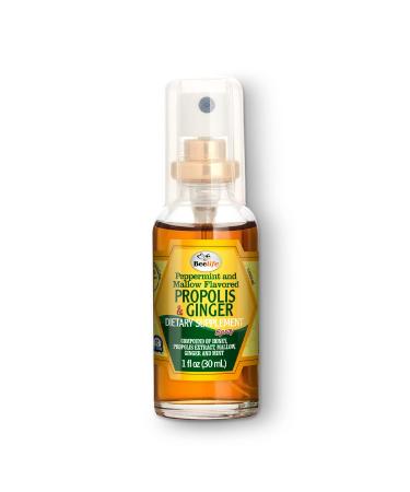 Beelife Propolis Throat Spray Soothing Honey & Ginger Propolis Spray - Natural Immune Support & Sore Throat Relief - Bee Propolis Extract Antioxidants Rich in Flavonoids & Artepillin C No Sugar Gluten-Free - 1-Pack 30ml Ginger 1 Fl Oz (Pack of 1)