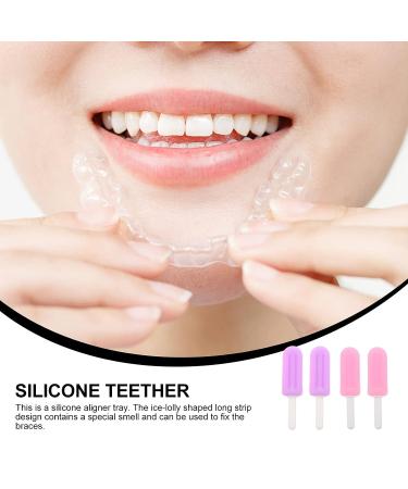 Healifty Aligner Chewies 6 Pcs - Popsicle-shaped Silicone Aligner Chompers Mouth Care Tool (Peach & Taro) - 2 Each - Buy Online on GoSupps.com