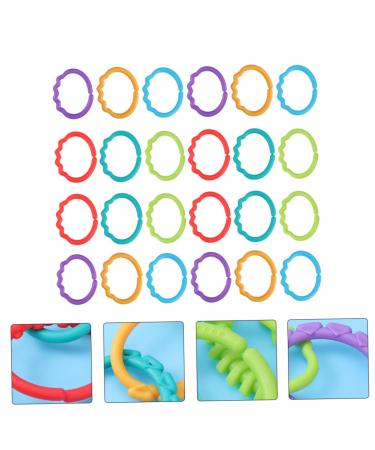 SAFIGLE 72pcs Infant Grabbing & Teething Toys | Colorful Hand Hold Rings for Calming and Pacifying | Molar Ring and Wristband Set - Buy Online on GoSupps.com