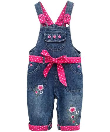 Peacolate Baby Girls Overalls with Belt - Rose, 18-24 Months - Buy Online on GoSupps.com