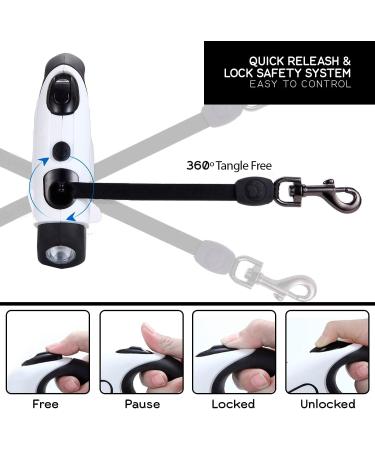 Edipets 5m Extendable Dog Leash with LED Flashlight - Ideal for Training & Walks | Perfect for Small Medium & Large Dogs - Buy Online on GoSupps.com