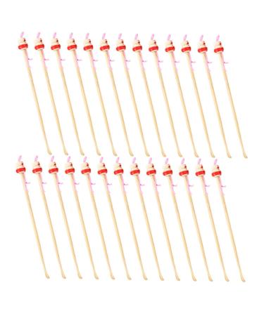 HOLIDYOYO 100Pcs Natural Earwax Removal Picks Hanging Ear Cleaner Tools Safe Thorough Cleaning for Healthy Ears Portable and Design Random Color