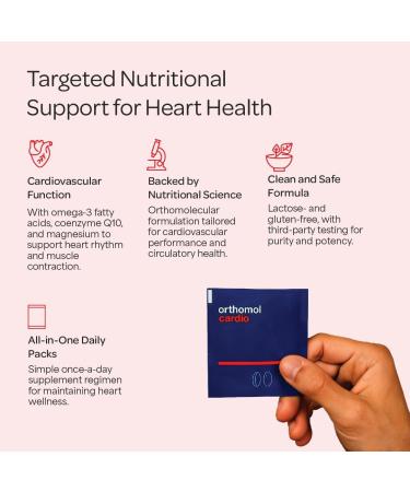 Orthomol Cardio Heart Health Supplements for Circulation & Vascular Support Omega-3 Magnesium Cocoa Polyphenols & B Vitamins Supports Cardiovascular Health 30-Day Supply Powder+Tablets+Capsules - Buy Online on GoSupps.com