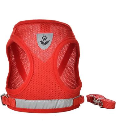 Femax Cat Dishes with Leash for Dogs & Cats - Soft Mesh No Pull Reflective Adjustable Puppy Gear for Walking & Training - XS (Chest 26-29 cm) - Red - Buy Online on GoSupps.com
