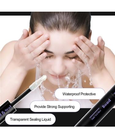 Qiveaory Individual Eyelashes Lash Bond and Seal Kit 3Pcs with Waterproof Mascara Cluster Glue 72 Hours Fixing and Sealing Mascara Remover Eyelash Tweezers - Buy Online on GoSupps.com
