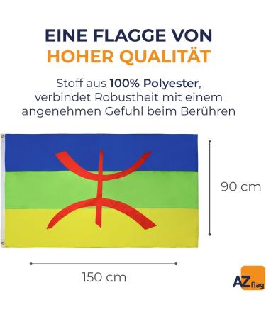 Buy AZ FLAG KABYLEI 150x90cm High-Quality Berber Flag | International Shipping Available - Buy Online on GoSupps.com