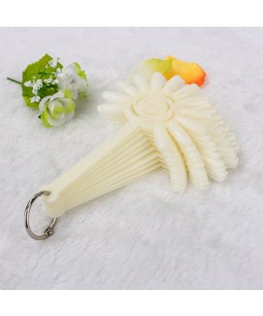 120 Pieces Fan-Shaped False Nails - Lace Sticks Cream Polish & Rosette Pattern - Ideal for Salon Display & Nail Art Practice - Buy Online on GoSupps.com