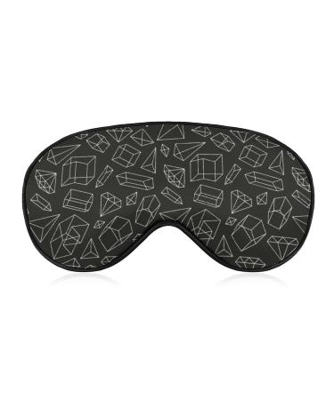 Black White Style Diamonds and Lines Sleep Mask for Women Adjustable Sleeping Eye Shades Cover with Elastic Strap