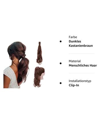 Preference Extensions Ponytail Clip In - 43cm Wavy Dark Chestnut Brown Real Hair Extensions - Buy Online on GoSupps.com