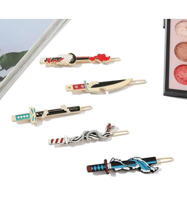 5PCS Demon Slayer Hair Clips - Anime Sword Characters Giyuu, Rengoku, Tanjirou - Gift for Women - Buy Online on GoSupps.com