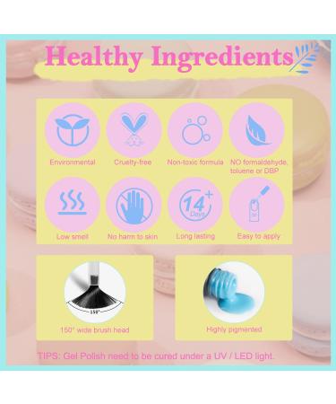 Buy Lavender Violets Gel Nail Polish Kit - 30 Soak-off UV LED Colors in Pink Brown White | Base Matte & Glossy Top Coat - Buy Online on GoSupps.com