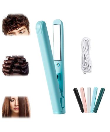 Mini Dual-Purpose Curling Iron ceramic Mini Hair Curler Mini Curling Iron for Short Hair 2 In 1 Mini Curling Wand Curling and Straightening Iron Hair Straightener Curling Iron (B)