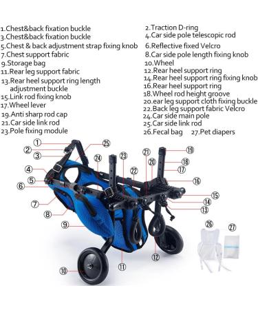 Dog Wheelchair for Small Dog Back Legs Adjustable Pets Cart with Wheels for Back Legs Assist Small Pets with Paralyzed Disabled Hind Limbs to Recover Mobility Dog Leg Brace and Hip Support (Yellow) - Buy Online on GoSupps.com